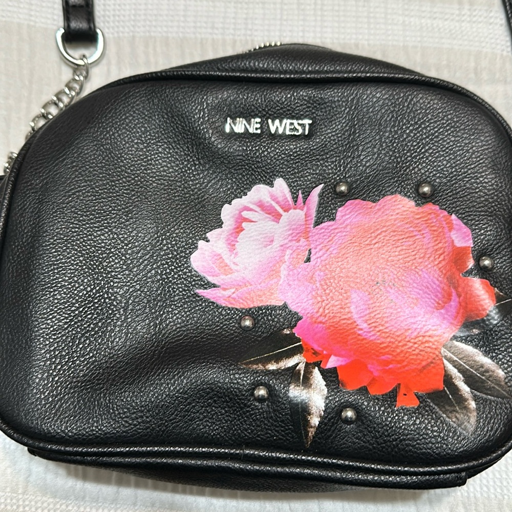Nine West Black Floral Crossbody